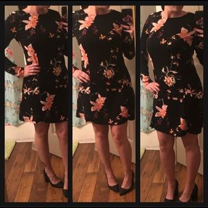 💟 Black floral work dress